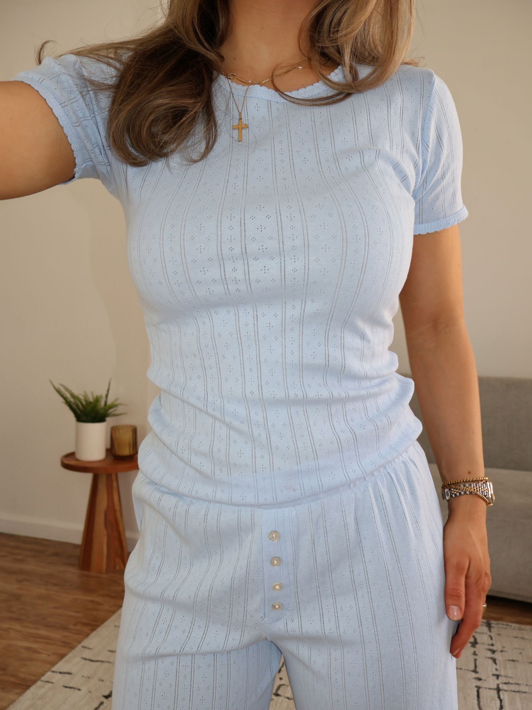 Piper Pointelle Pants / Blue