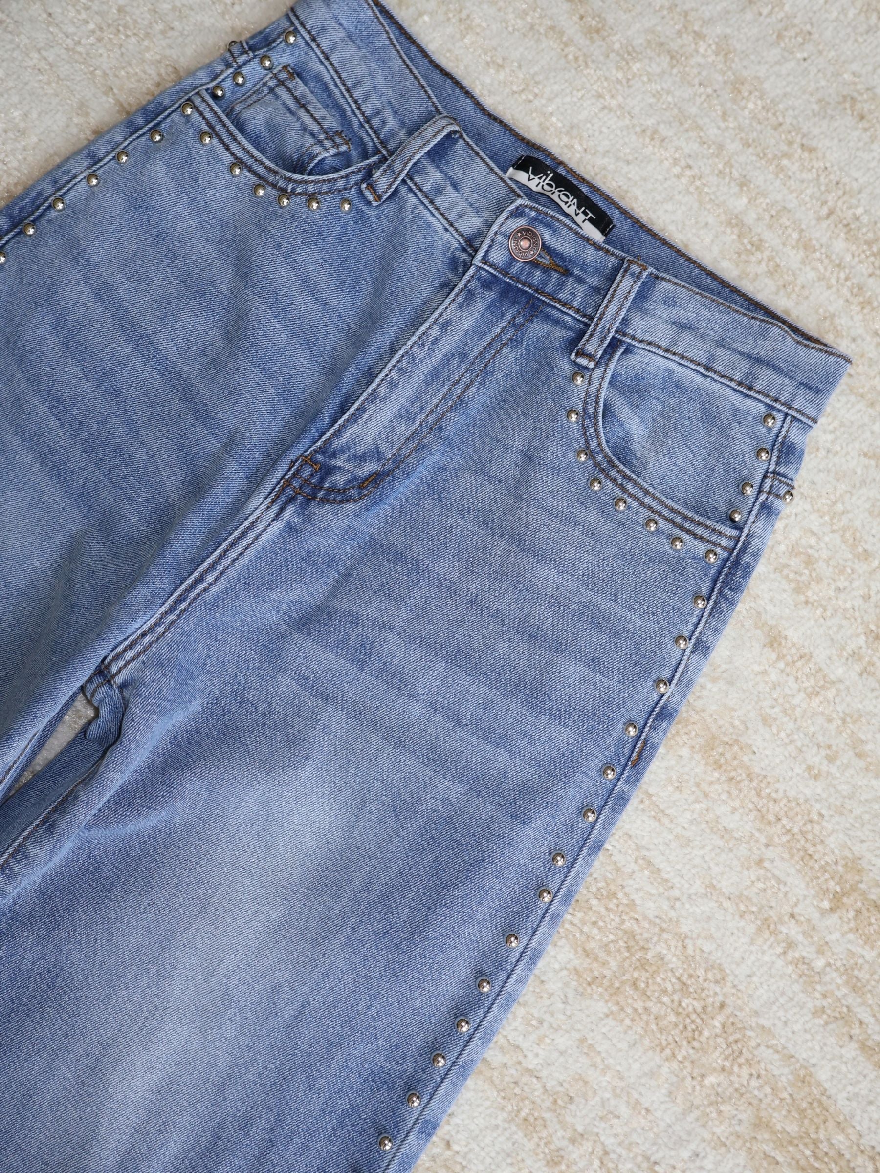 Clara Stud Wide Leg Jeans