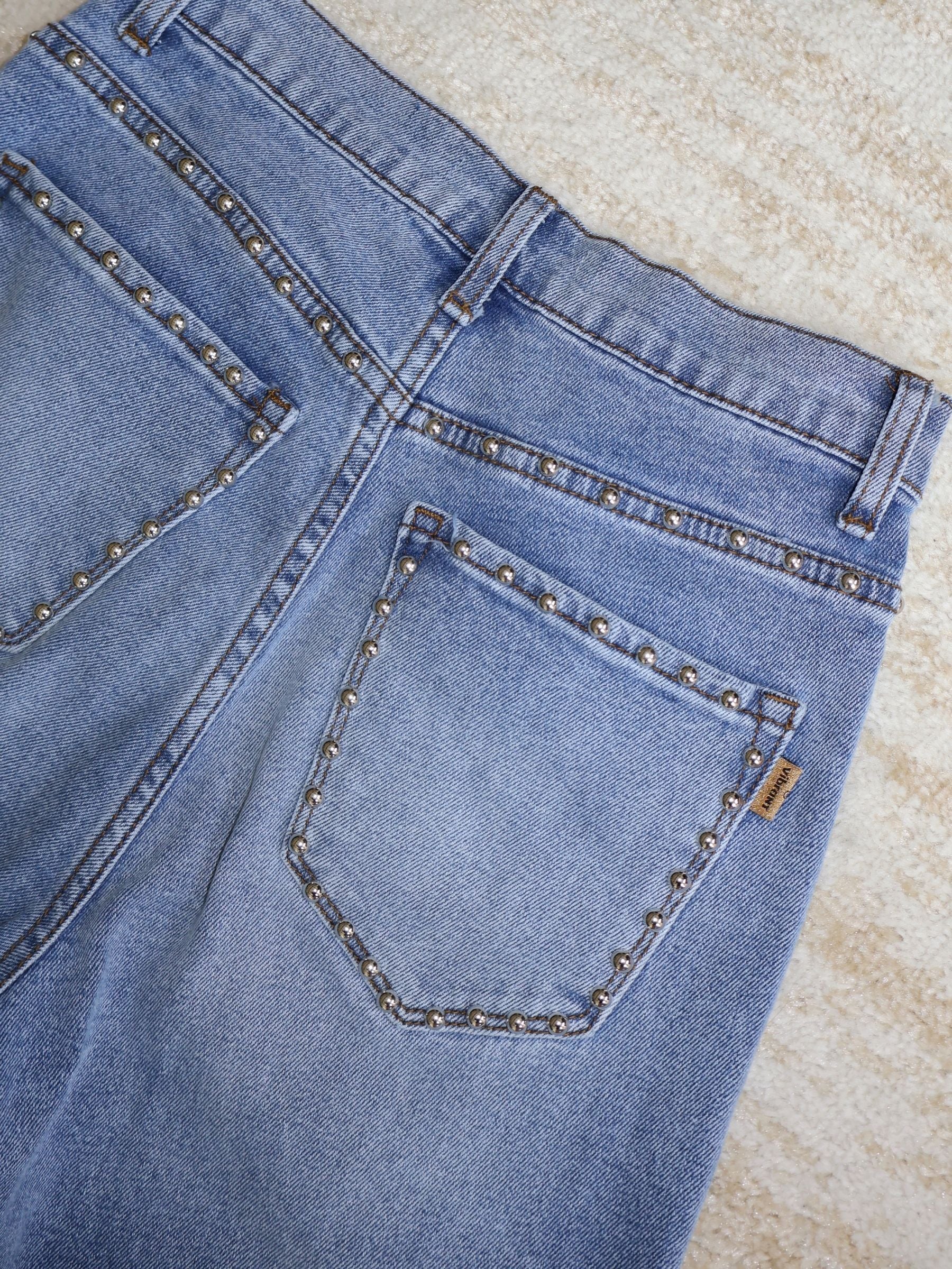 Clara Stud Wide Leg Jeans