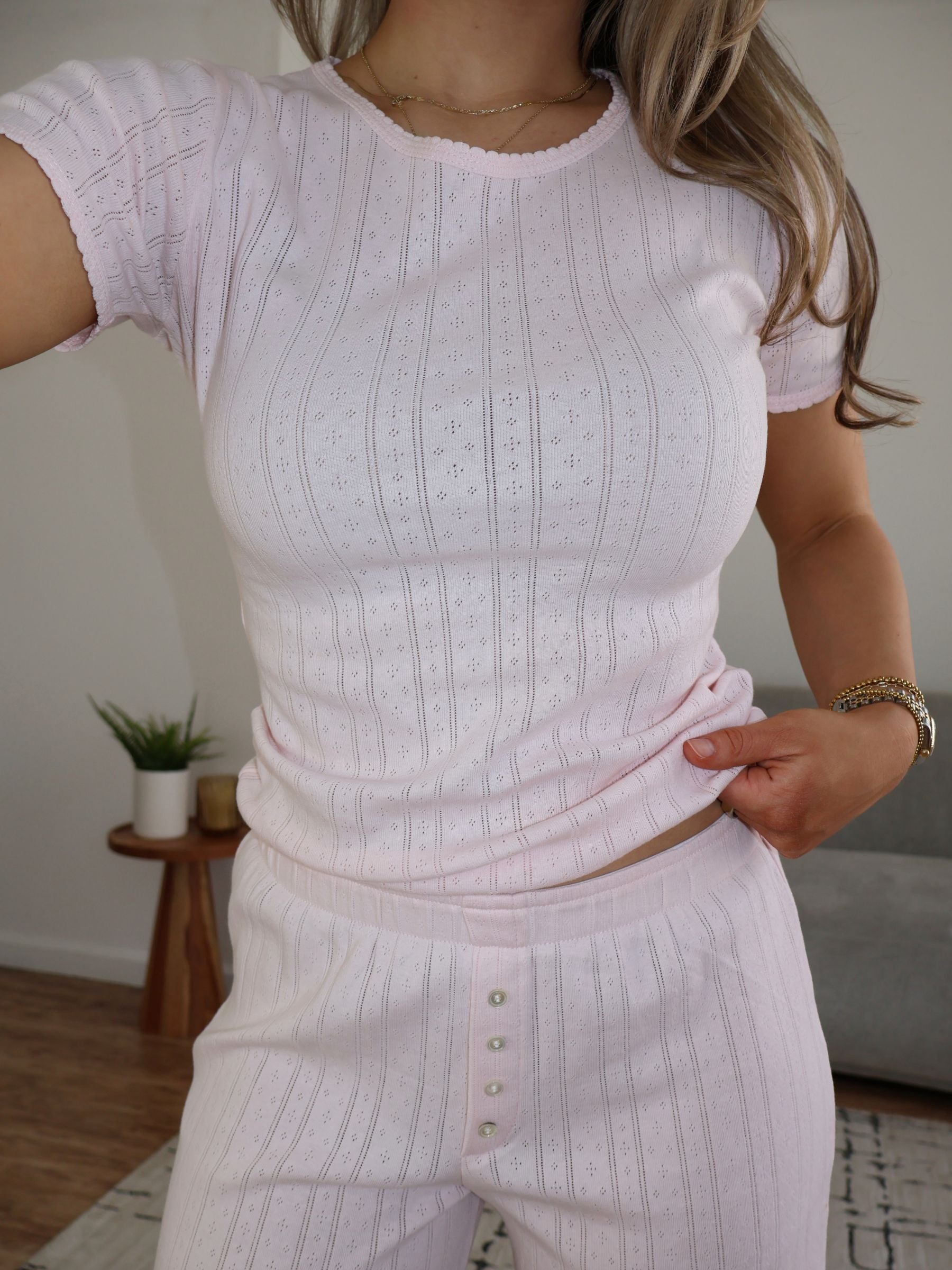 Piper Pointelle Pants / Pink