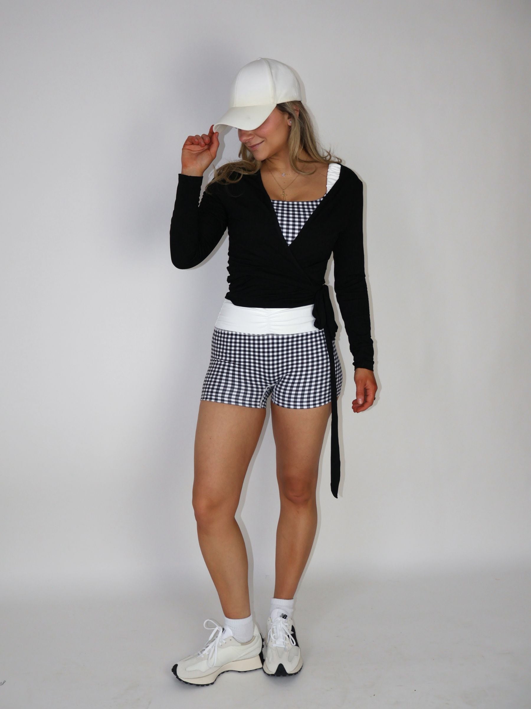 Midnight Gingham Biker Shorts (Set)
