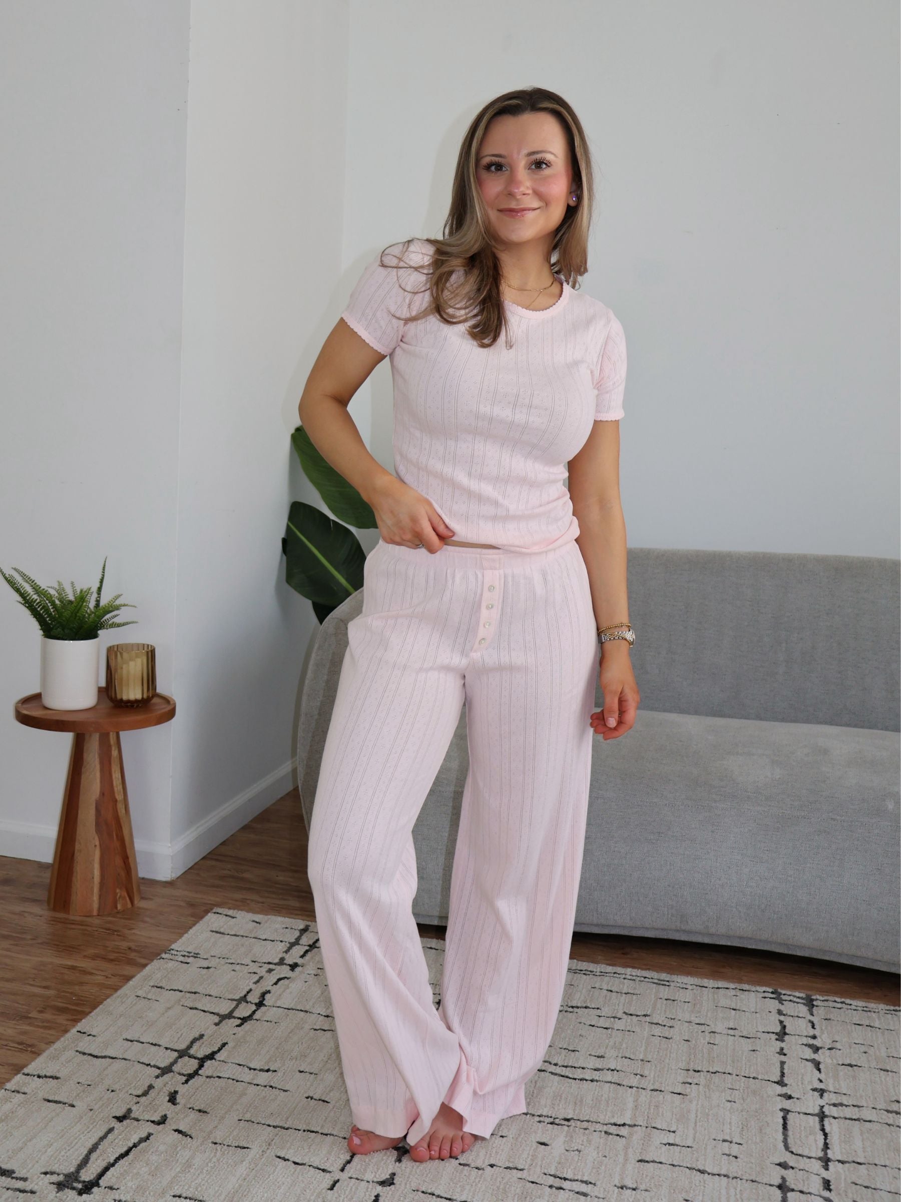 Piper Pointelle Pants / Pink