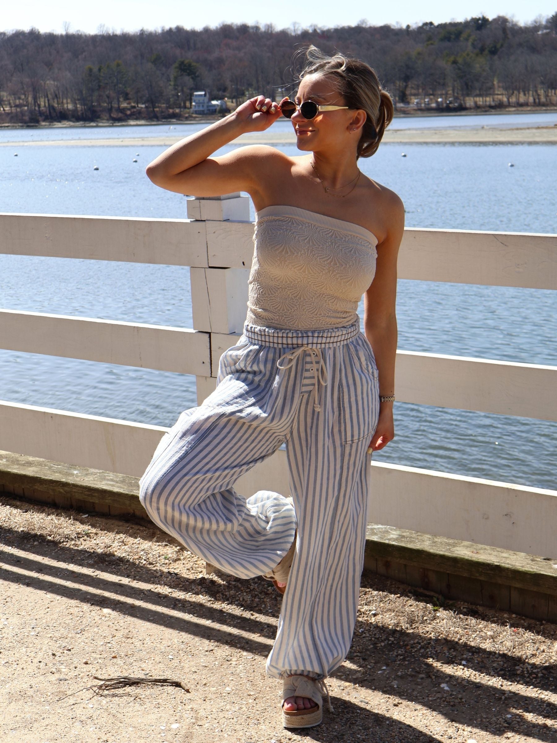 Sea Breeze Striped Pants // Blue