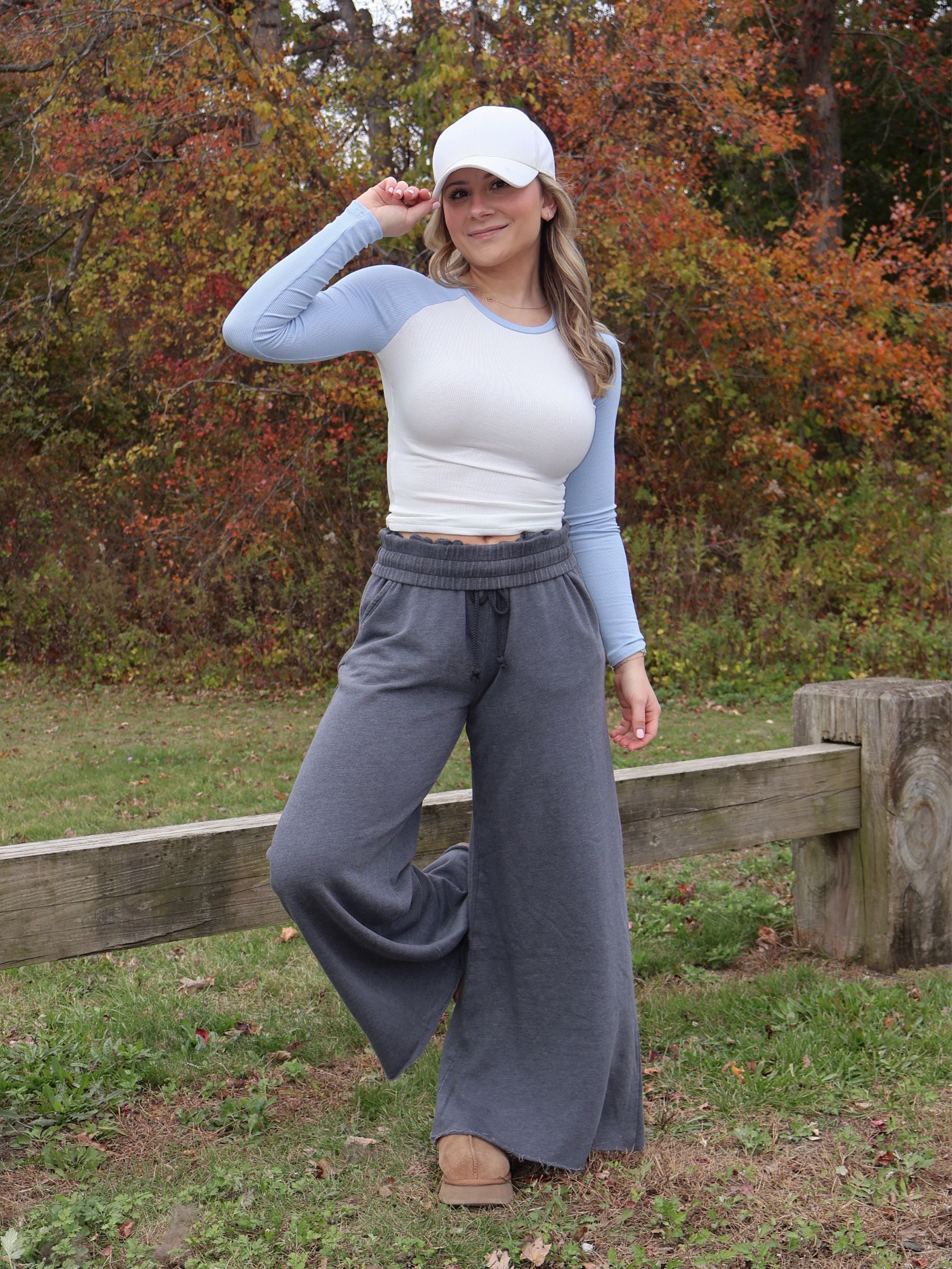 Catching Flights Wide Leg Sweatpants