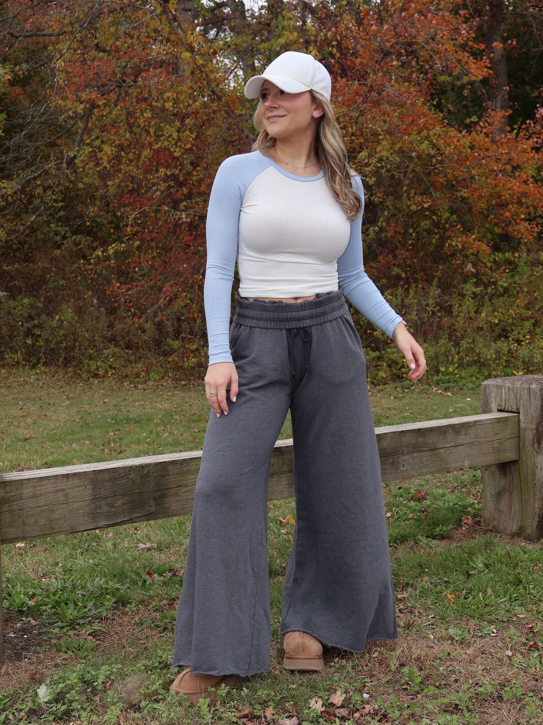 Catching Flights Wide Leg Sweatpants