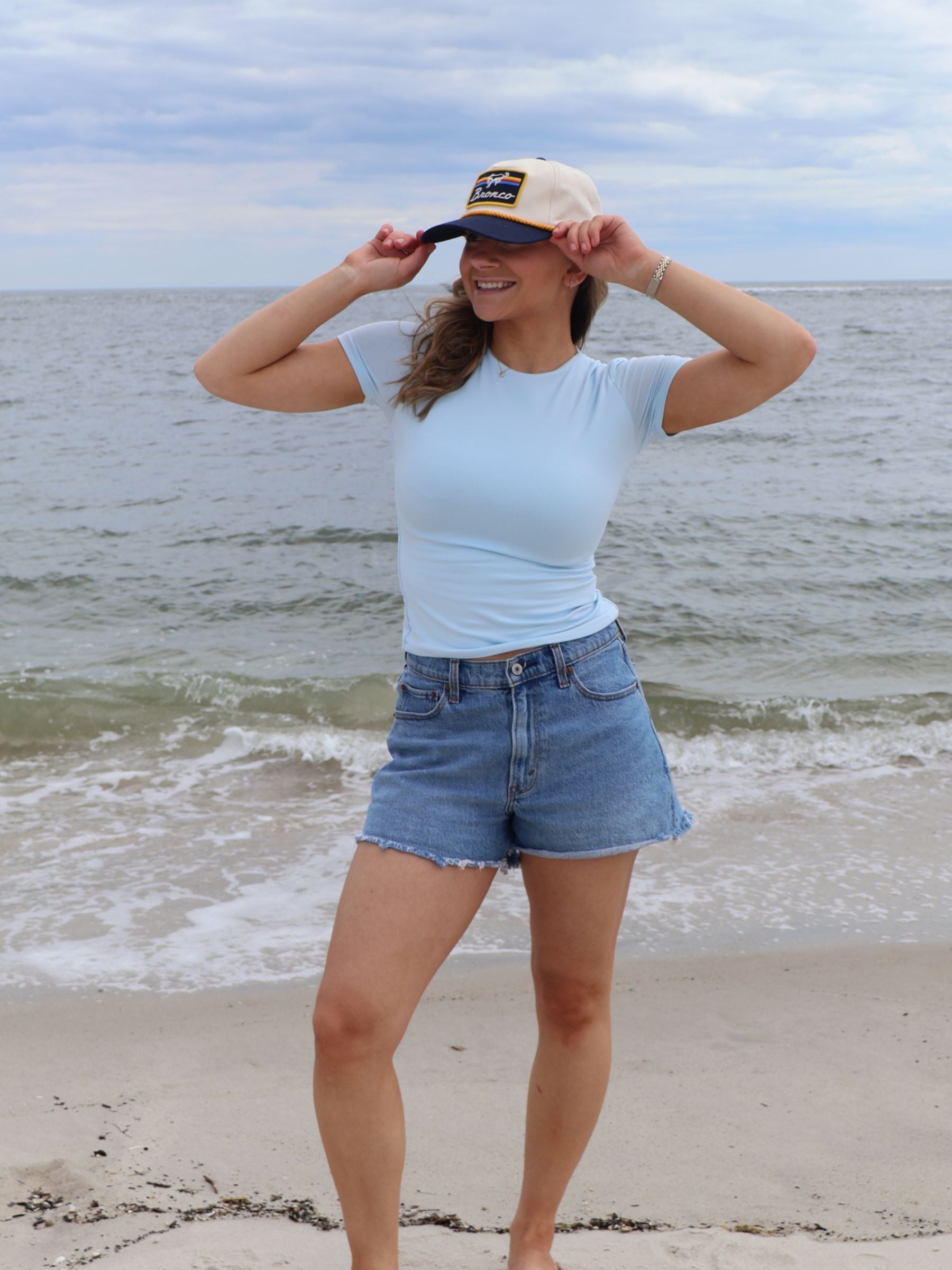 Clean Lines Short Sleeve Top // Light Blue