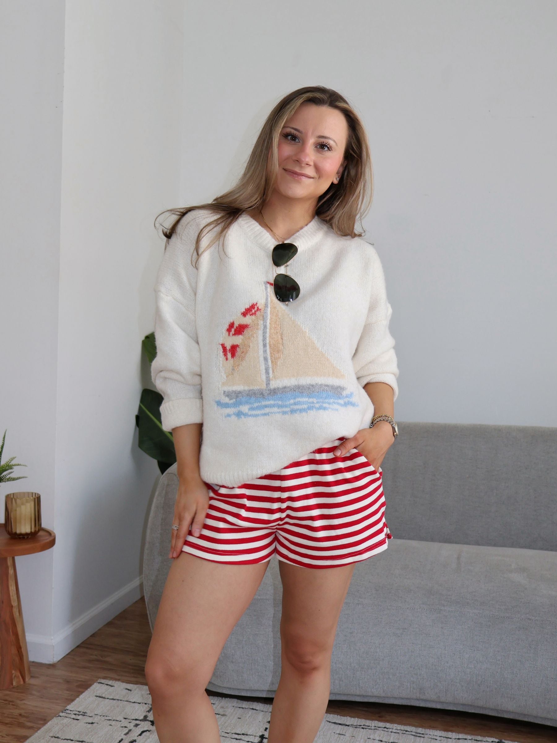 Sea Breeze Sailboat Sweater