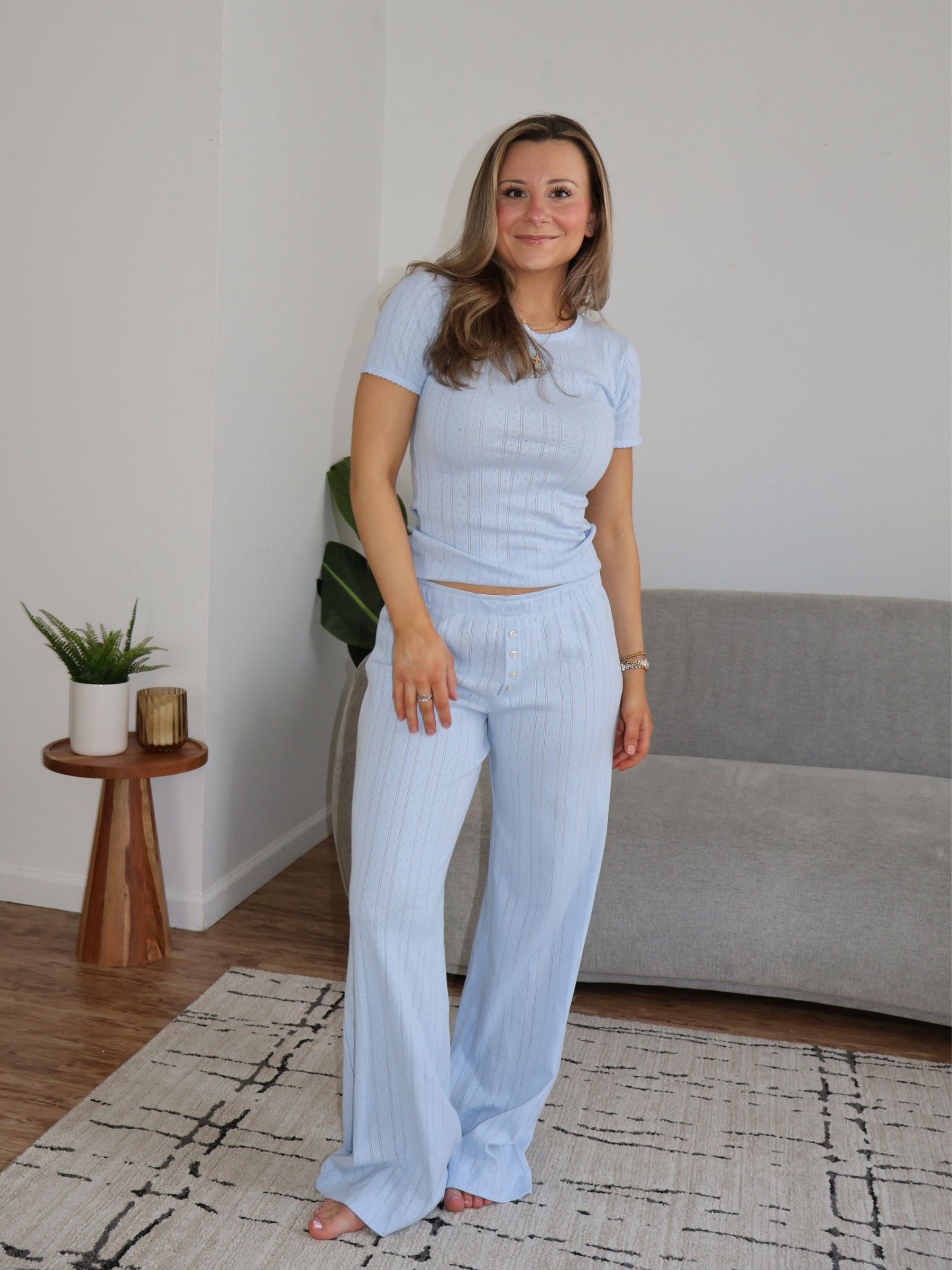 Piper Pointelle Pants / Blue