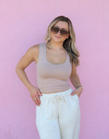 Brooke Basic Seamless Tank - Taupe