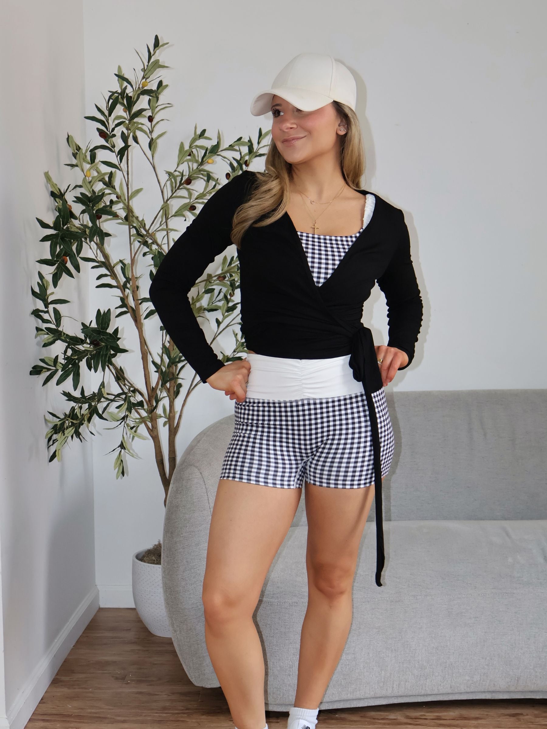 Midnight Gingham Sports Bra (Set)