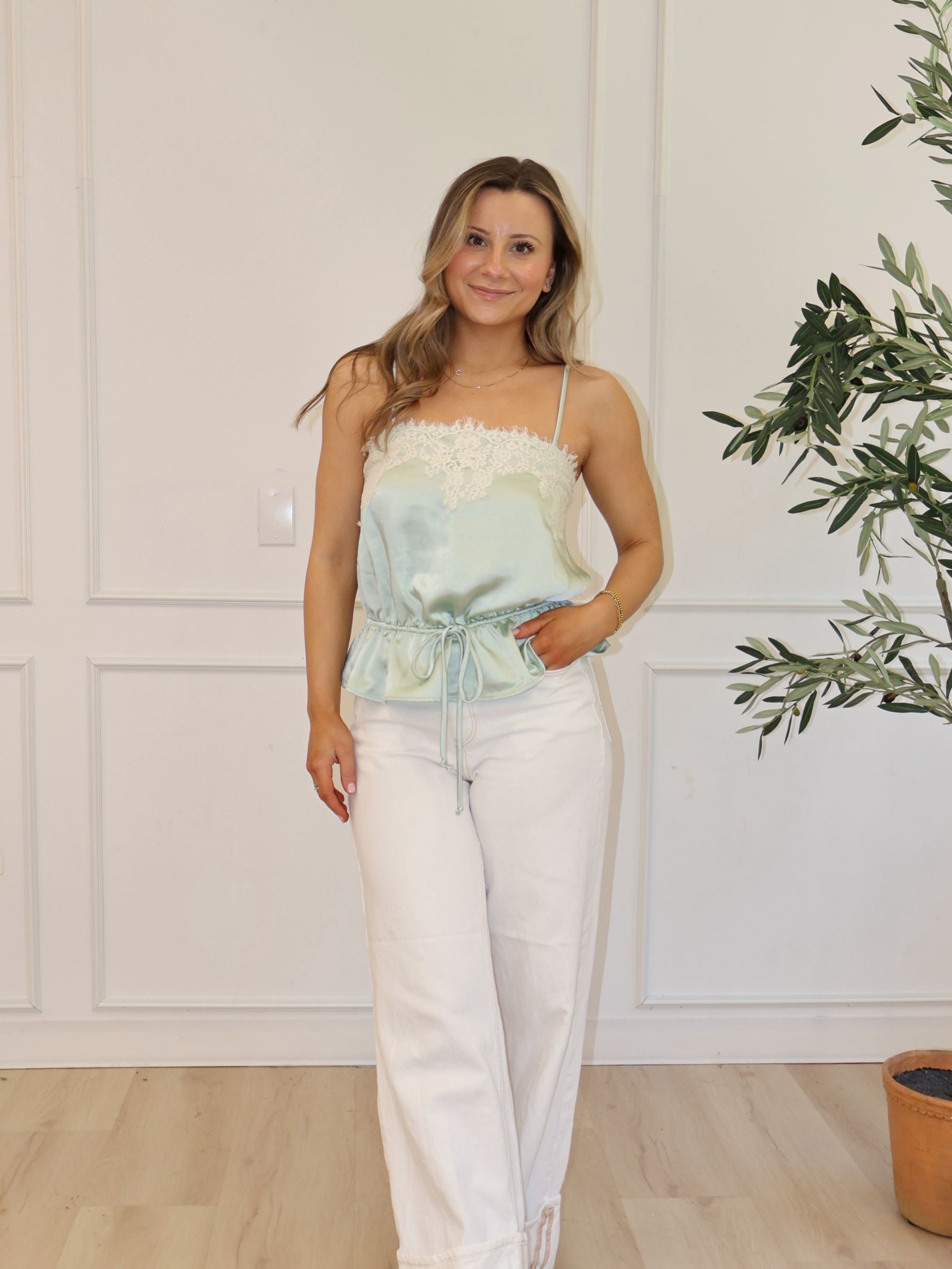 Sunkissed Satin Lace Top