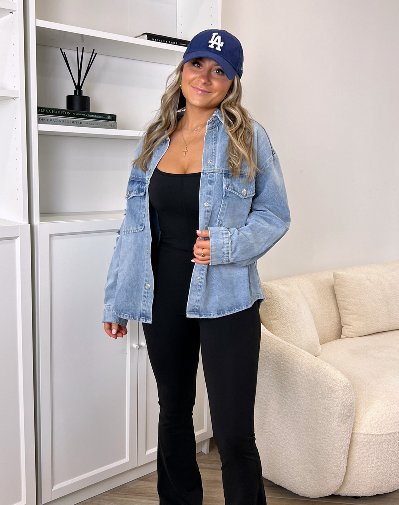 Blair Distressed Denim Shacket