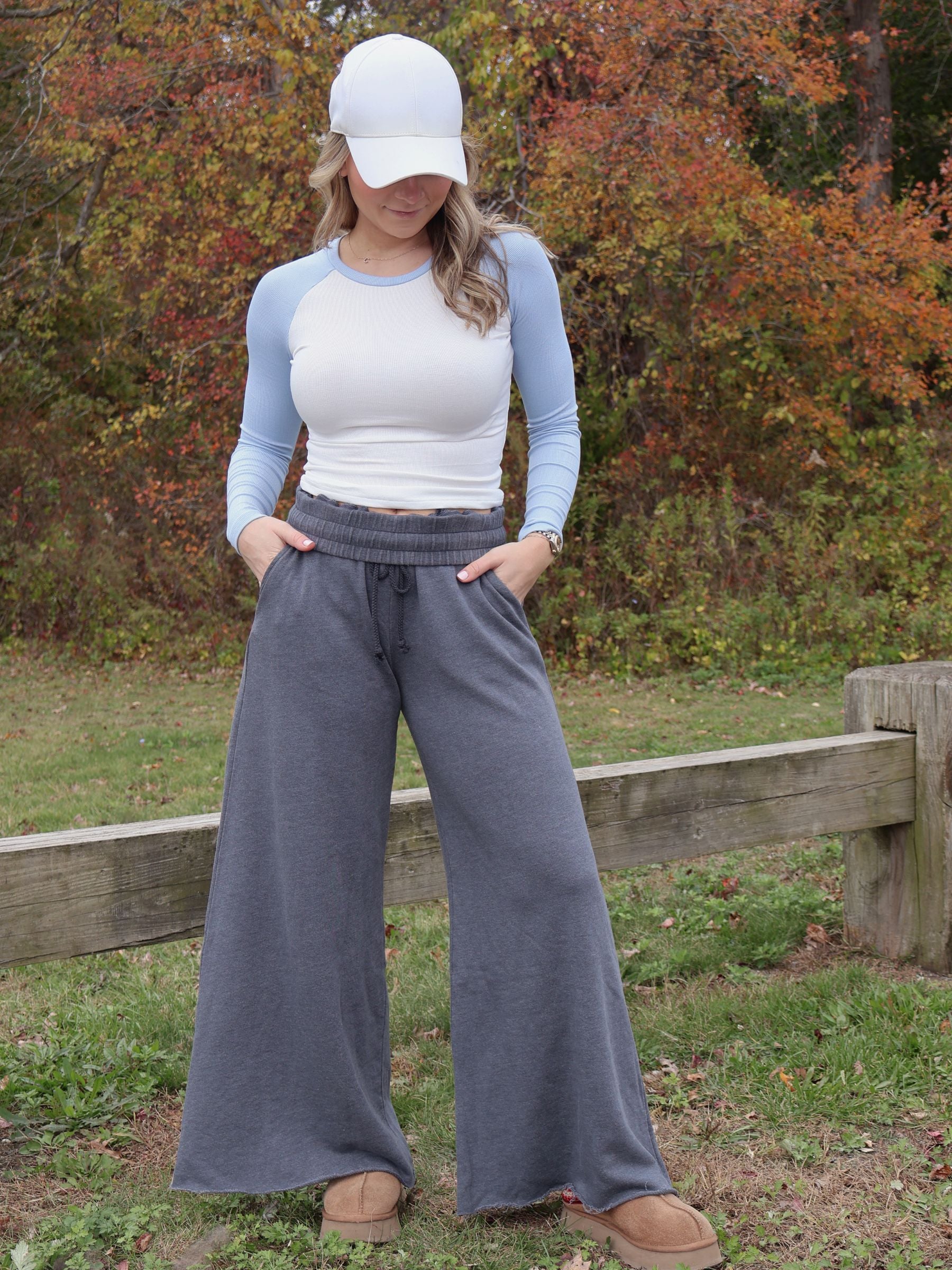 Catching Flights Wide Leg Sweatpants