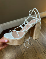 Hilton Lace Up Platform Heels