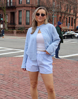 Baby Blue Gingham Boxer Shorts