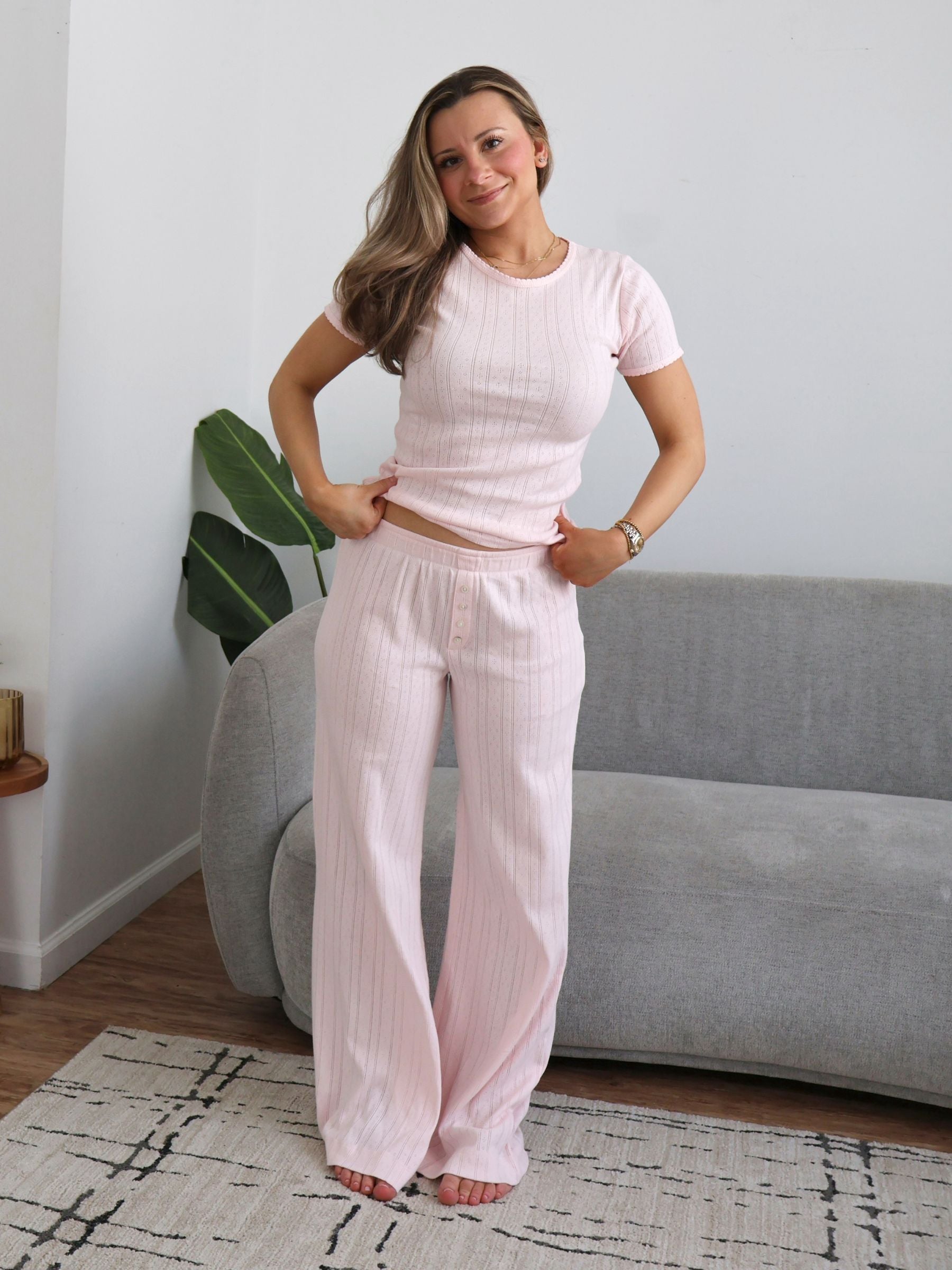 Piper Pointelle Pants / Pink